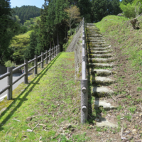 右の階段を登る