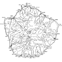 屋久島大會圖解析図・現代地図上に展開・作図解析太田五雄