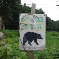 大里峠入口のクマ注意看板