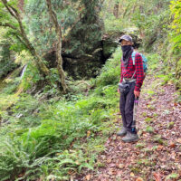 左手に無名の滝