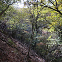 途中で谷が崩壊し通行禁止となっています。
