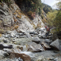 沢に降りた地点から上流部は、しばらく両岸が迫っている
