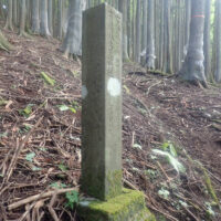 「左ハ奥社大日向山道　後ハ三峯神社ニ至ル、右ハ雲採山ヲ超ヘ甲州北都留郡府下西多摩郡ニ至ル、大正十一年大滝村分會青年團建設」と記載