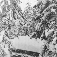 1929年（昭和4年）3月の中山ヒュッテ（『北海道山岳会記念写真帖』1935年（昭和10年）刊より）