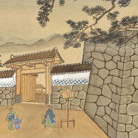 森総門絵図　参勤交代ではここで家老たちが殿様一行を見送ったそうだ