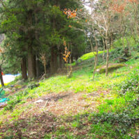 月瀬付近の崖上の街道　月瀬藤本家辺り