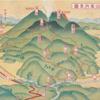 西側から見た阿蘇山（門司鉄道管理局、1925 年ごろ刊）＊鉄道は明治期にはなかった